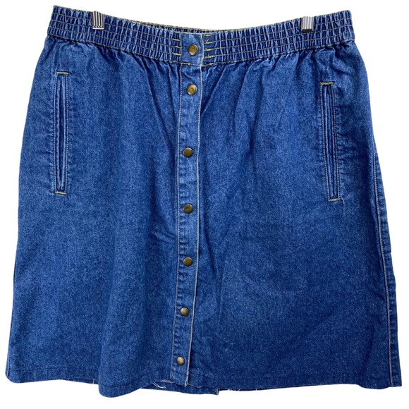Elisabeth By Liz Claiborne Dresses & Skirts - VTG Elisabeth Liz Claiborne Petite Denim A-Line Button Front Skirt Size 14WP